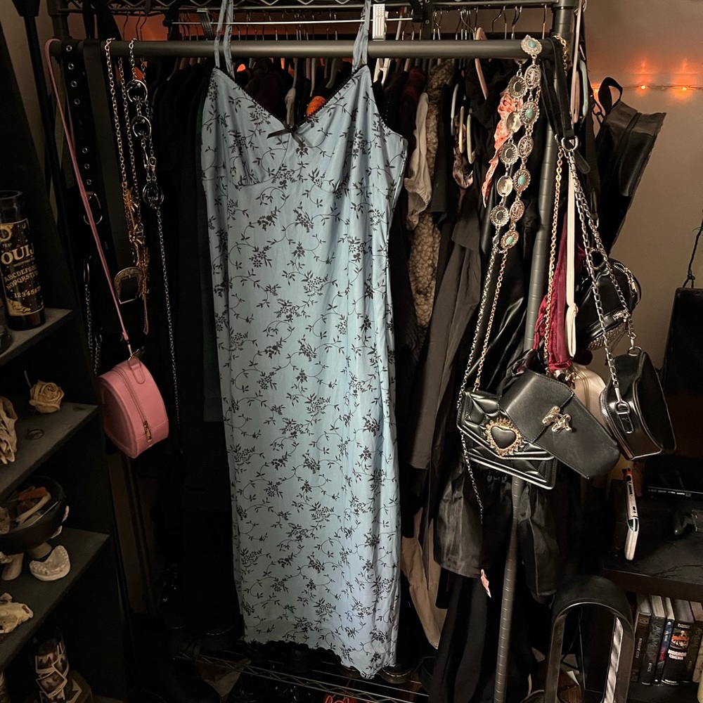 Cider Floral Mesh Midi Dress
